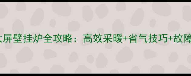 图片 爆款壁挂炉使用指南火王大屏壁挂炉全攻略：高效采暖+省气技巧+故障自检（附安装维护秘籍）1