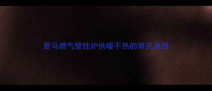 爱马燃气壁挂炉供暖不热的常见原因