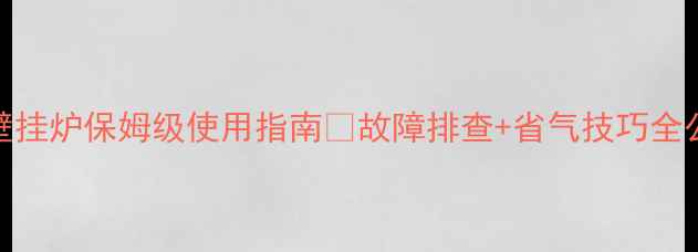 图片 现代牌壁挂炉保姆级使用指南✨故障排查+省气技巧全公开！🔥