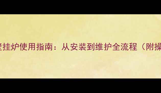 图片 瑞能冷凝壁挂炉使用指南：从安装到维护全流程（附操作视频）1