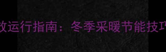 图片 瑞能壁挂炉高效运行指南：冬季采暖节能技巧与故障自检全