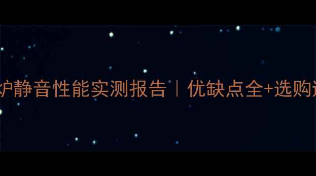 图片 瑞马壁挂炉静音性能实测报告｜优缺点全+选购避坑指南2