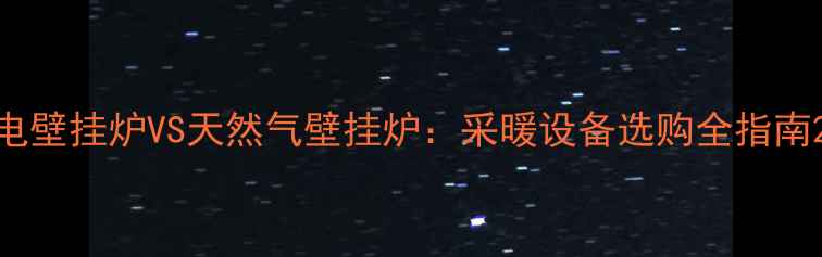 图片 电壁挂炉VS天然气壁挂炉：采暖设备选购全指南2