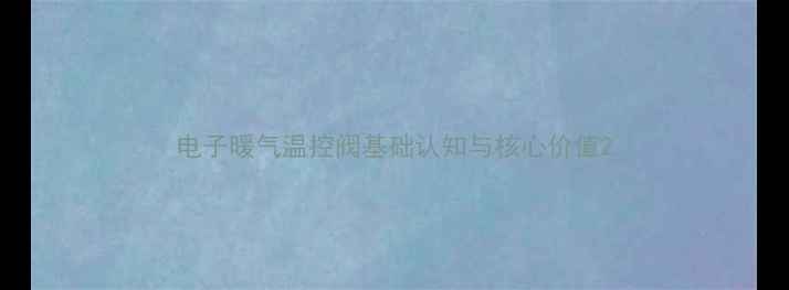 图片 电子暖气温控阀基础认知与核心价值2