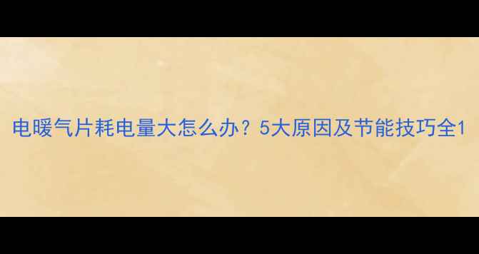 电暖气片耗电量大怎么办5大原因及节能技巧全