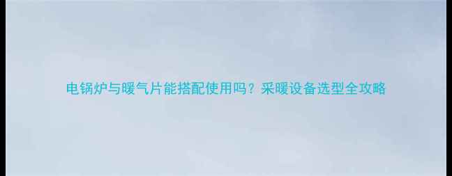 图片 电锅炉与暖气片能搭配使用吗？采暖设备选型全攻略