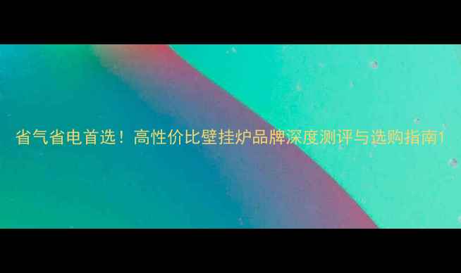 图片 省气省电首选！高性价比壁挂炉品牌深度测评与选购指南1