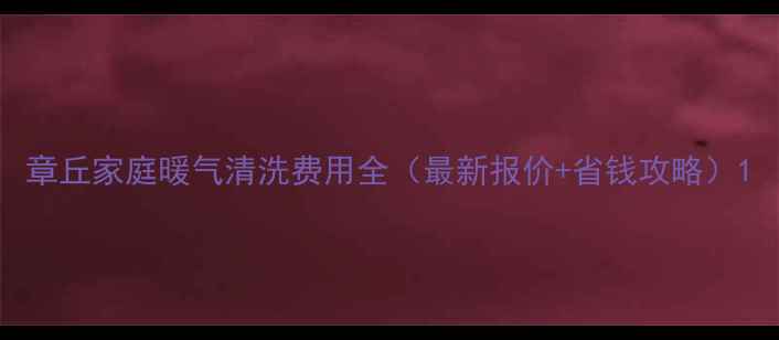 图片 章丘家庭暖气清洗费用全（最新报价+省钱攻略）1