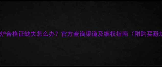 图片 美的壁挂炉合格证缺失怎么办？官方查询渠道及维权指南（附购买避坑攻略）1