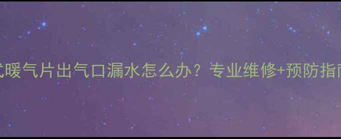 老式暖气片出气口漏水怎么办专业维修预防指南全