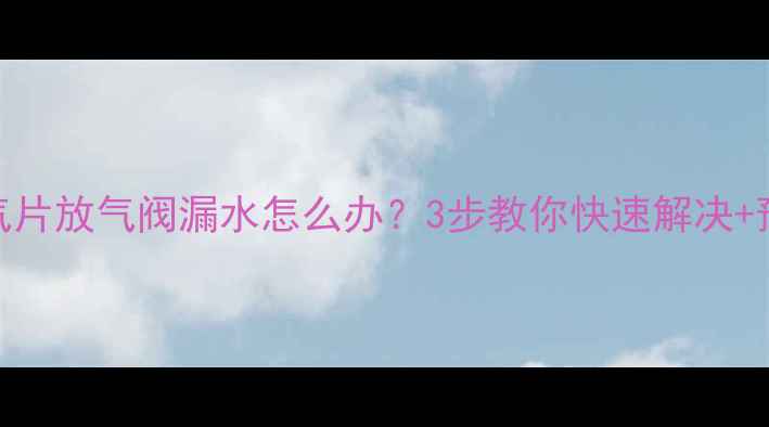 图片 老式暖气片放气阀漏水怎么办？3步教你快速解决+预防指南