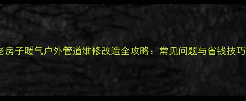 图片 老房子暖气户外管道维修改造全攻略：常见问题与省钱技巧1