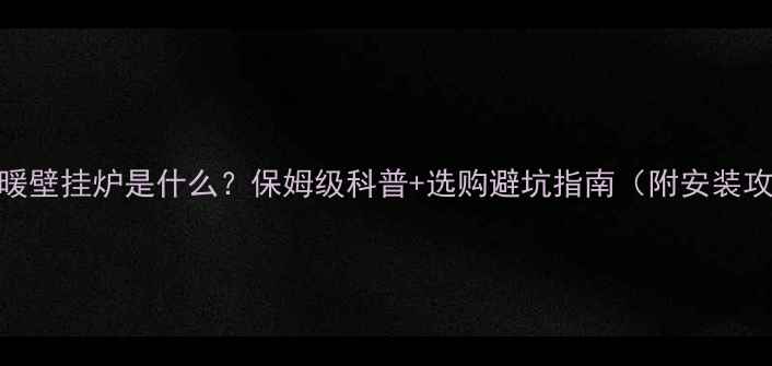 图片 自采暖壁挂炉是什么？保姆级科普+选购避坑指南（附安装攻略）