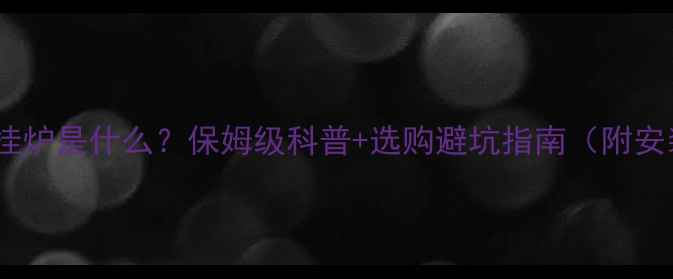 图片 自采暖壁挂炉是什么？保姆级科普+选购避坑指南（附安装攻略）2