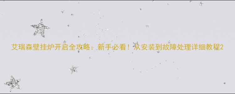 图片 艾瑞森壁挂炉开启全攻略：新手必看！从安装到故障处理详细教程2