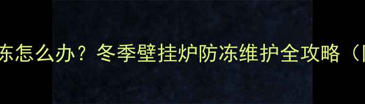 图片 艾瑞科壁挂炉不防冻怎么办？冬季壁挂炉防冻维护全攻略（附故障排除步骤）2