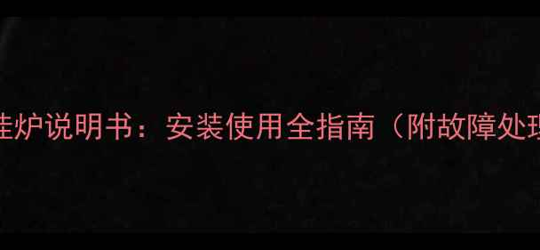 图片 艾诺基两用壁挂炉说明书：安装使用全指南（附故障处理与节能技巧）