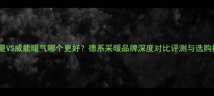 图片 菲斯曼VS威能暖气哪个更好？德系采暖品牌深度对比评测与选购指南2