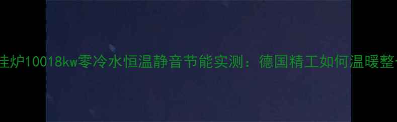 菲斯曼壁挂炉10018kw零冷水恒温静音节能实测德国精工如何温暖整个冬天