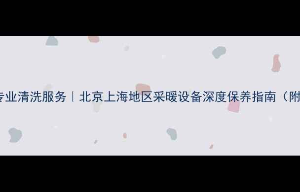 图片 菲斯曼壁挂炉专业清洗服务｜北京上海地区采暖设备深度保养指南（附清洗价格表）2