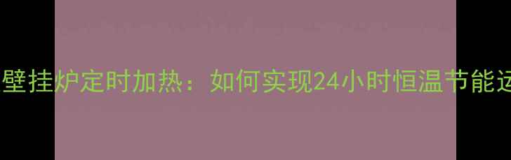 图片 菲斯曼壁挂炉定时加热：如何实现24小时恒温节能运行？1