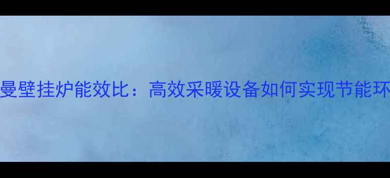 图片 菲斯曼壁挂炉能效比：高效采暖设备如何实现节能环保？