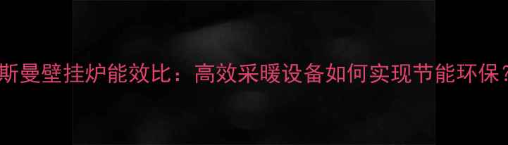 菲斯曼壁挂炉能效比高效采暖设备如何实现节能环保