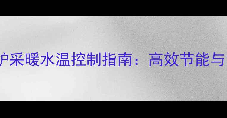 图片 菲斯曼壁挂炉采暖水温控制指南：高效节能与智能恒温全1
