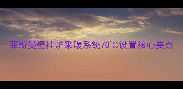 图片 菲斯曼壁挂炉采暖系统70℃设置核心要点
