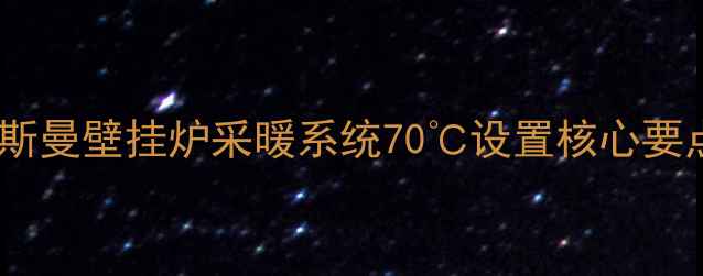 菲斯曼壁挂炉采暖系统70设置核心要点
