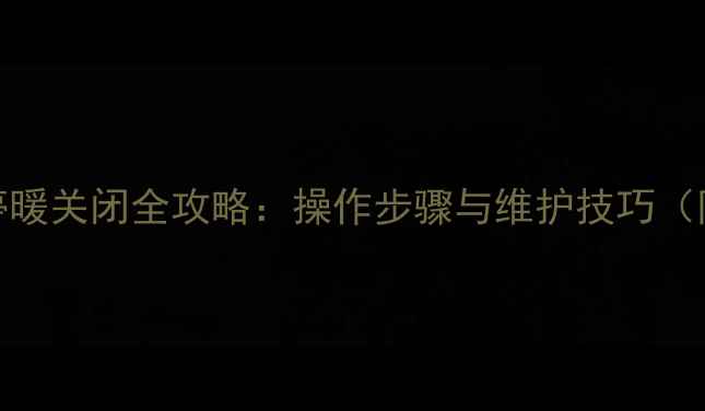 图片 菲斯曼暖气片冬季停暖关闭全攻略：操作步骤与维护技巧（附自采暖注意事项）