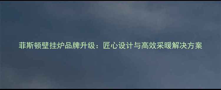 菲斯顿壁挂炉品牌升级匠心设计与高效采暖解决方案