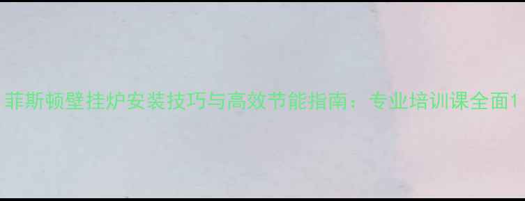 图片 菲斯顿壁挂炉安装技巧与高效节能指南：专业培训课全面1