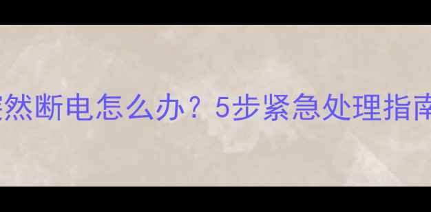 蓄热式电暖气突然断电怎么办5步紧急处理指南及安全使用全