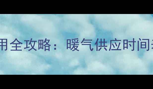 图片 西北地区冬季采暖设备使用全攻略：暖气供应时间表、故障处理与节能技巧1