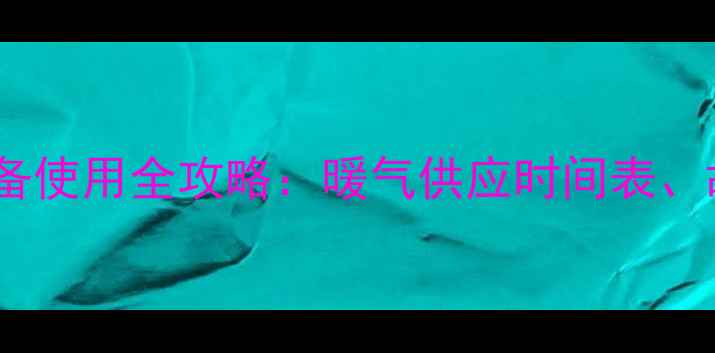 西北地区冬季采暖设备使用全攻略暖气供应时间表故障处理与节能技巧