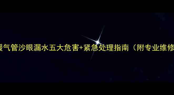 图片 警惕！暖气管沙眼漏水五大危害+紧急处理指南（附专业维修方案）1