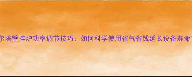 贝尔塔壁挂炉功率调节技巧如何科学使用省气省钱延长设备寿命