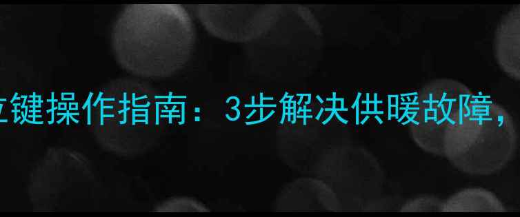 图片 贝尔塔壁挂炉复位键操作指南：3步解决供暖故障，附故障代码全！2