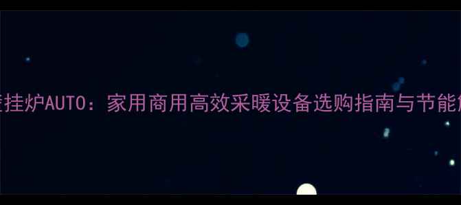 图片 贝雷塔壁挂炉AUTO：家用商用高效采暖设备选购指南与节能解决方案
