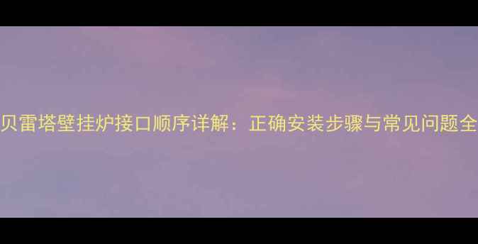 图片 贝雷塔壁挂炉接口顺序详解：正确安装步骤与常见问题全
