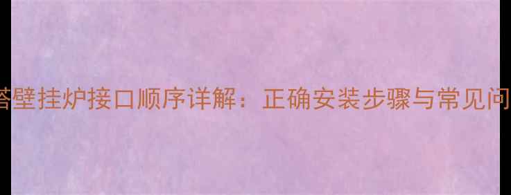 图片 贝雷塔壁挂炉接口顺序详解：正确安装步骤与常见问题全1