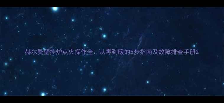 图片 赫尔曼壁挂炉点火操作全：从零到暖的5步指南及故障排查手册2