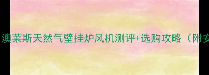 超全指南澳莱斯天然气壁挂炉风机测评选购攻略附安装要点