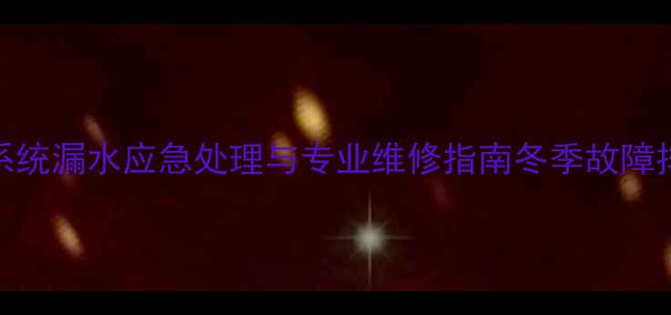 车用暖气系统漏水应急处理与专业维修指南冬季故障排查全攻略