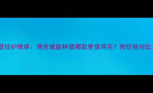 进口壁挂炉推荐博世威能林德哪款更值得买附价格对比攻略