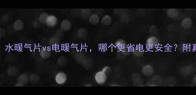 图片 选购指南：水暖气片vs电暖气片，哪个更省电更安全？附真实测评！