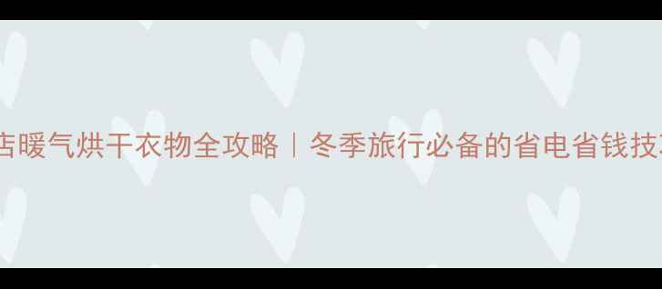 图片 酒店暖气烘干衣物全攻略｜冬季旅行必备的省电省钱技巧2