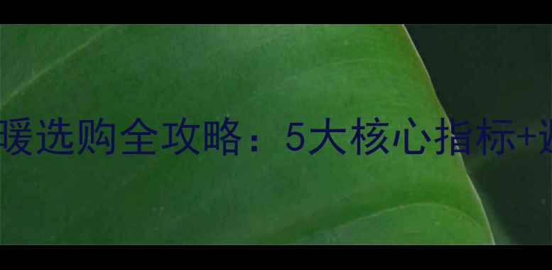 采暖炉地暖选购全攻略5大核心指标避坑指南