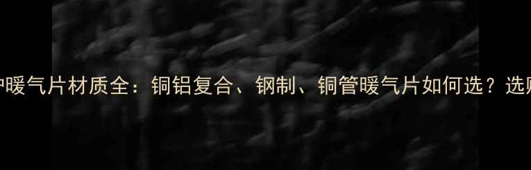 图片 采暖炉暖气片材质全：铜铝复合、钢制、铜管暖气片如何选？选购指南